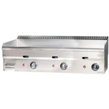 Plancha de Acero a Gas Sobremesa 100 cm Romux® - Industrial Profesional con Calentamiento Rápido, Antiadherente y Potencia de 9 kW