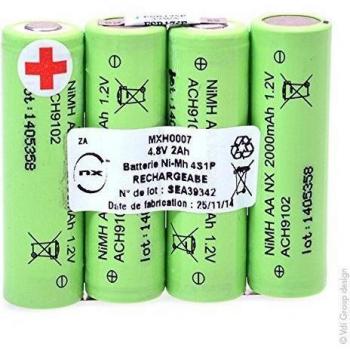 NX - Batería NiMH 4x AA NX 4S1P ST1 4.8V 2000Ah S - Para electroestimuladores COMPEX