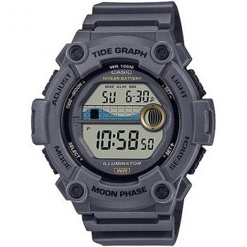 Casio WS-1300H-8AVDF Fishing Gear Tide Graph/Moon Phase Digital Watch for Men Gray Color