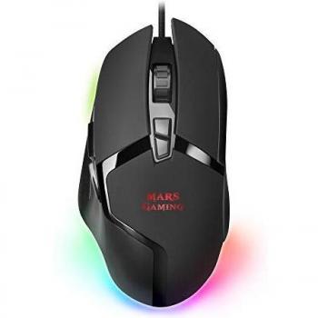 Mars Gaming MMGX Ratón RGB Chroma, Ultraligero, Sensor Óptico 10000 DPI, Negro