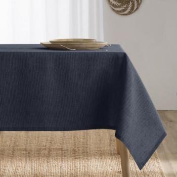 Mantel Antimanchas Resinado Liso Algodón Combinado Elba Denim 140x140 cm