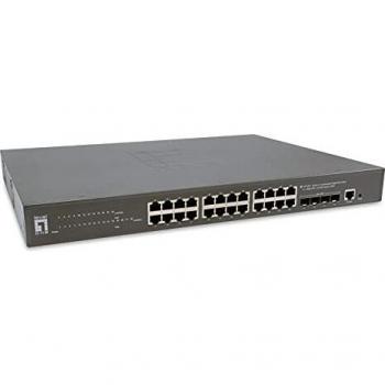 LevelOne GTP-2871 Managed L3 Gigabit Ethernet Switch with 28 Ports, 24 PoE, and 4 GSFP Slots