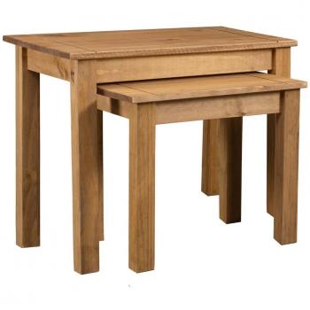 vidaXL Nesting Tables 2 pcs Solid Pine Wood Panama Range