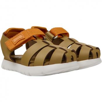 CAMPER Oruga - Sandals for First Walkers - Brown, Size 25, Smooth Leather/Cotton Fabric