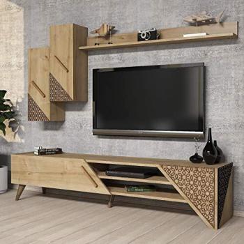 Skyedecom Oak 845HCT3004 - Unidad de TV de roble para soporte y muebles de TV Beril