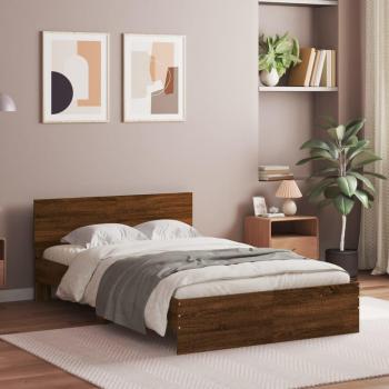 Cama con cabecero de roble marrón 120x190 cm
