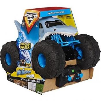 Monster Jam Megalodon STORM - Camión monstruo de control remoto todo terreno, escala 1:15