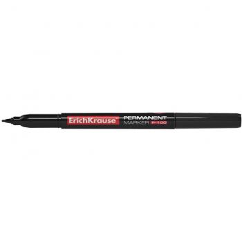 Marcador Permanente ErichKrause P-100 Punta Fina 0.5-1.2mm Resistente al Agua y Rayos UV Negro (12 unidades)