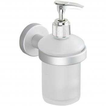 MSV Distribuidor DE JABON-Lugano, Aluminio, Gris Mate, 11.6x7.2x5 cm