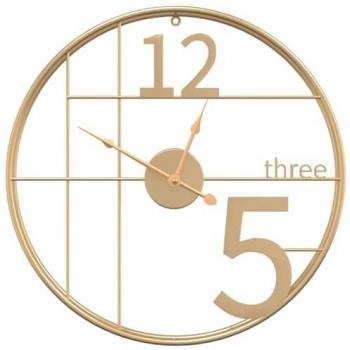 Reloj de pared de hierro dorado Ø50 cm