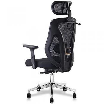 Cedric Silla de Oficina ergonómica con Soporte Lumbar,Cojines de Asiento Blandos Silla de Escritorio de Malla con reposacabezas Ajustable,Reposabrazos 3D,Función de inclinación-Certificación EN1335