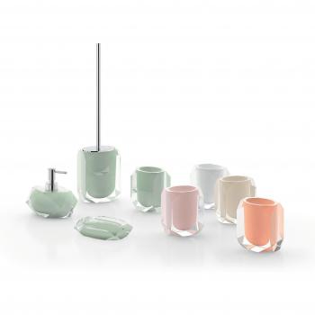 Gedy Chanelle Escobillero, Resina, Blanco, 8.6 X 10.6 X 45.7