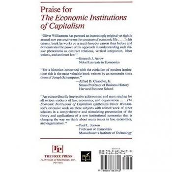 The Economic Institutions of Capitalism: Firms, Markets, and Relational Contracting by Oliver E. Williamson (Paperback Edition)