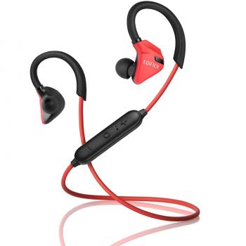 Edifier Auriculares Deportivos intrauditivos W296BT con Bluetooth v4.1 -Resistentes al Sudor y al Agua -Supresión de Ruido CVC -Rojo