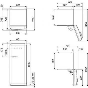 Frigorífico de 1 Puerta SMEG FAB28RWH5 Blanco