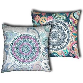 Stilia Funda de Cojín Cuadrada, Estampada, Modelo Nesso, 50 x 50 cm, Multicolor