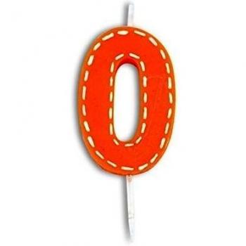 Pajoma 20318 Vela de cumpleaños número 0, parafina, Altura 8,5 cm