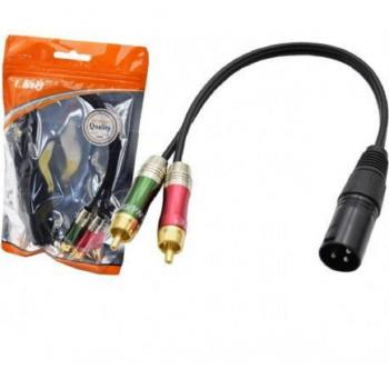 Adaptador de Audio XLR Macho a 2 RCA 30cm para Splitter de Micrófono KL-9245