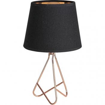 Lámpara de Mesa Industrial E14 Metal Oro Rosado con Tela Blanka Rabalux