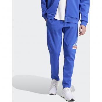 Pantalón de hombre adidas Future Icons Badge of Sport, color azul, características: corte regular, tejido suave y ligero, cintura elástica con cordón ajustable, detalles de la marca adidas en la pierna