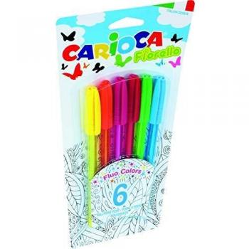 Carioca Fiorella - Blíster de 6 bolígrafos de colores