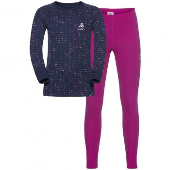Odlo Set L/S Long Conjunto Térmico, Niños, Azul
