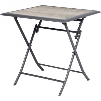 Mesa de jardín cuadrada plegable Azua gris humo - 2 plazas - Hespéride