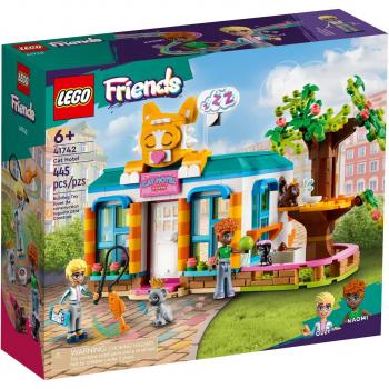 LEGO Friends 41742 Hotel para Gatos - Juguete Educativo con Mini Figuras de Olly y Naomi, A partir de 6 Años