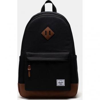 Herschel Heritage Backpack, Unisex Black Backpack, Size: ONE SIZE, Color: Black/Tan