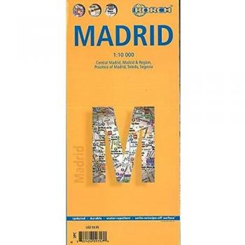 Madrid plano callejero plastificado. Escala 1:10.000. Borch: Madrid Centro, Madrid & Region, Provincia de Madrid, Segovia, Toledo