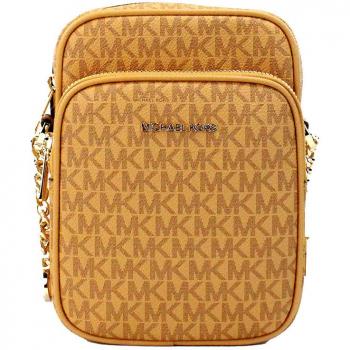 Jet Set Cider PVC Flight Leather North South Chain Crossbody Bag by Michael Kors, Brown male, Size: ONE SIZE