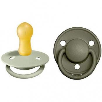 BIBS De Lux Paquete de 2 chupetes. Libre de BPA, Tetina redonda. Látex natural, Talla 2