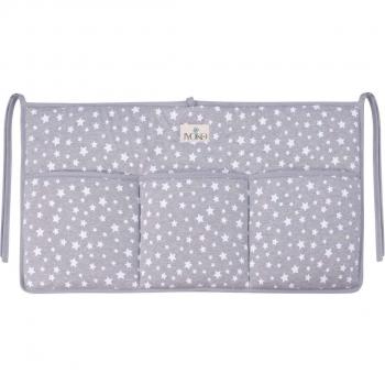 Organizador de Bolsillos para Cuna Jyoko - Práctico y de Alta Calidad, Color Blanco con Estrellas