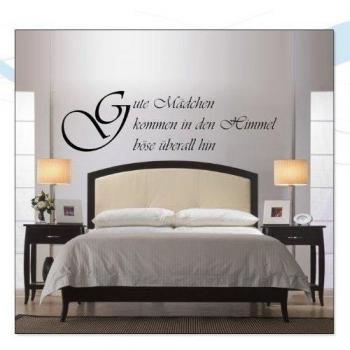 INDIGOS Vinilo Decorativo para Pared W034 Las Chicas Buenas Van al Cielo Mala en Todas Partes 120x34, Negro, 120x8x34 cm