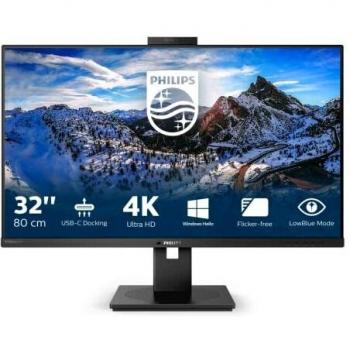 Philips 329P1H - 32 Inch 4K UHD Monitor, 60Hz, 4ms, IPS, USB-C Dock, WebCam, Speakers , Height Adjust