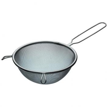 KitchenCraft Colador de Acero Inoxidable con Mango y Doble Soporte, 16 cm