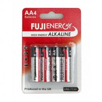 Pilas alcalinas Fujienergy AA LR6 1.5V - Pack de 4 unidades