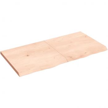 Estante de pared de roble macizo sin tratar 120x60x4 cm