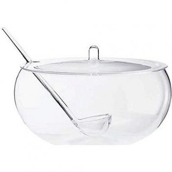 Poncera Plástica Transparente de 10 Litros con Tapa y Cucharón