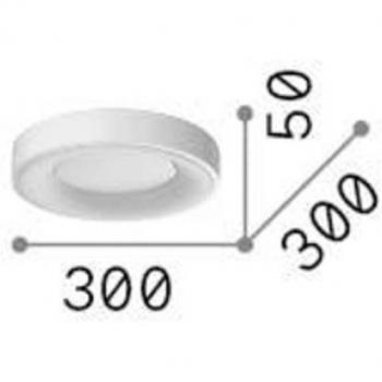 Plafón LED Planet Ideal Lux, negro, Ø 30 cm, metal, foco LED integrado semi empotrable, 1550Lm, 3000K