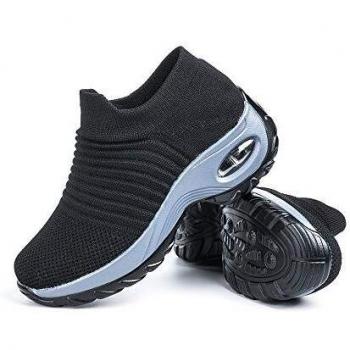 Zapatillas Deportivas de Mujer Zapatos Running Fitness Gym Outdoor Sneaker Casual Mesh Transpirable Comodas Calzado Negro Talla 42
