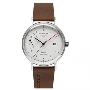 Bauhaus Men's Automatic Watch with Day-Date Function and White Dial