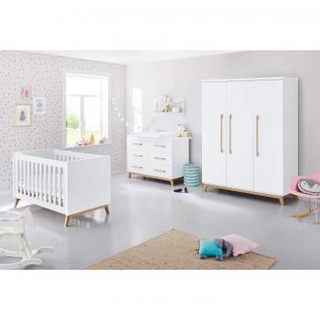 Conjunto de Muebles para Habitación Infantil Riva Extra Ancho Grande 3 Piezas, Blanco