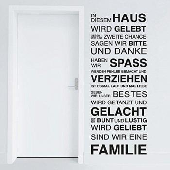 ades iviamo® Vinilo Decorativo En esta casa Wallsticker, negro, large
