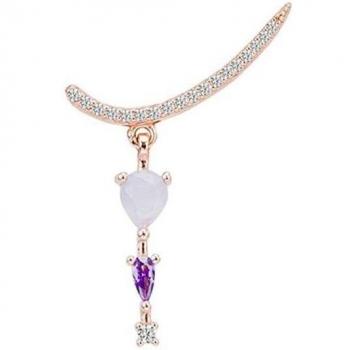 Pendiente trepador Ear Candy Jackie en Plata y baño de oro rosa