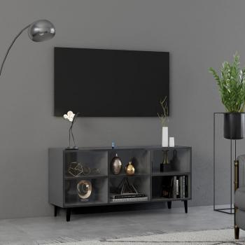 Mueble para TV con patas de metal gris pulido 103,5x30x50 cm