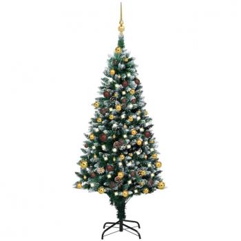 vidaXL Artificial Pre-lit Christmas Tree with Ball Set & Pinecones 150 cm