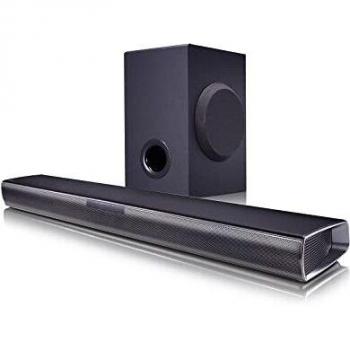 LG SQC1 - Barra de Sonido con 160W de Potencia y 2.1 Canales. Sonido Envolvente Dolby Digital con Bajos