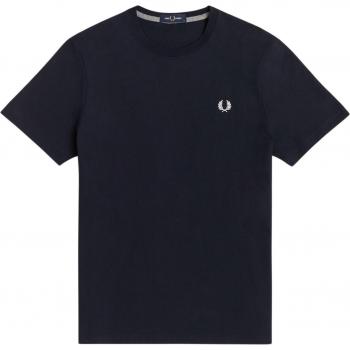 Fred Perry Men's Regular Fit Crew Neck T-Shirt - Navy - Size: 40/L
