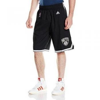 adidas Woven NBA Team Short - Pantalón corto para hombre, color negro / blanco, talla L